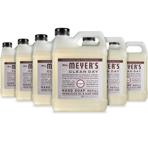Mrs. Meyer's® Clean Day Lavender Liquid Hand Soap Refill, 33 oz, Pack of 6 Bottles – Eco-Friendly and Non-Toxic