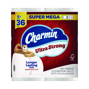 Charmin Ultra Strong Toilet Paper – 6 Rolls, 2-Ply Bath Tissue (363 Sheets per Roll) – Soft, Absorbent & Long-Lasting – Premium Toilet Paper for Home