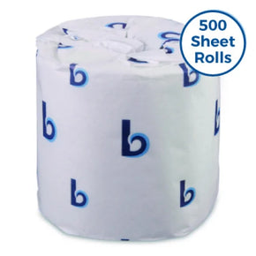 Boardwalk® Ultra Soft 2-Ply Toilet Paper | 96 Bulk Rolls (500 Sheets/Roll) | Jumbo Bath Tissue Pack, Septic Safe & Strong | 192 Equivalent Rolls (BWK6145)
