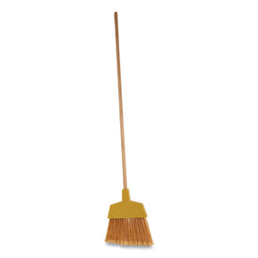 Boardwalk® Professional Angler Broom - 53" Wood Handle with Yellow Corn Fibers | Heavy-Duty Push Broom for Commercial & Industrial Cleaning (BWK932AEA)