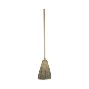 Boardwalk® Heavy-Duty Warehouse Broom - 42" Wood Handle with Natural Corn Bristles | Commercial-Grade Push Broom for Concrete & Industrial Floors (BWK932CEA)