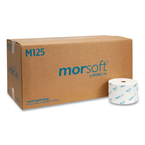 Morcon® 1-Ply Small Core Toilet Paper, 2500 Sheets per Roll, Bulk Case of 24 Rolls – High-Capacity Commercial Bath Tissue