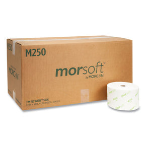 Morsoft Premium 2-Ply Toilet Paper - 24 Rolls | 1,250 Sheets/Roll, Small Core Design, Septic Safe (M250)