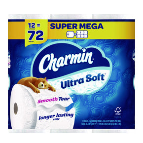 Charmin Ultra Soft Toilet Paper 12 Mega Rolls - 2-Ply, 336 Sheets per Roll | Ultra Plush & Strong | Septic Safe | Made in USA