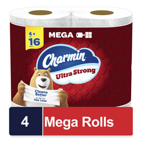Charmin Ultra Strong Toilet Paper 32 Mega Rolls - 2-Ply, 242 Sheets per Roll | Bulk Bath Tissue | 4X Stronger When Wet | Septic Safe, Roto-Rooter Approved