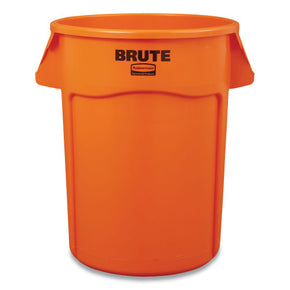 Rubbermaid Commercial Brute 32-Gallon Orange Trash Can - Heavy-Duty Round Waste Container with Lid - Industrial Strength for Janitorial, Restaurant & Outdoor Use