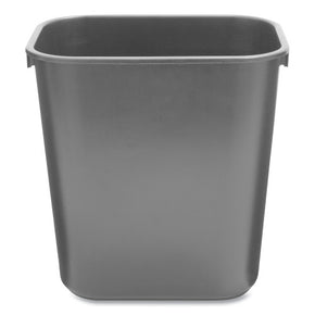Rubbermaid Commercial 3.5-Gallon Black Wastebasket - Compact Office Desk Trash Can with Rolled Rim, Space-Saving Design for Cubicles & Workspaces