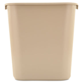 Rubbermaid Commercial 7-Gallon Beige Wastebasket - Heavy-Duty Office Trash Can with Rolled Rim, Under Desk Design for Professional Spaces