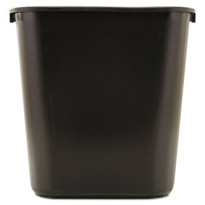 Rubbermaid Commercial 7-Gallon Black Plastic Wastebasket – Heavy-Duty Office Desk Trash Can – Small Recycling Bin for Home & Business