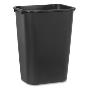 Rubbermaid Commercial 10-Gallon Black Wastebasket - Heavy-Duty Office Trash Can with Rolled Rim, Under Desk Design - Commercial Grade for Office, School & Home Use