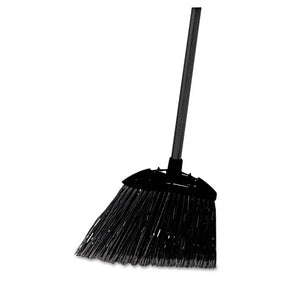 Rubbermaid Commercial Angled Lobby Broom - 35" Heavy-Duty Push Broom with Poly Bristles for Indoor/Outdoor Use - Black (637400BLA)