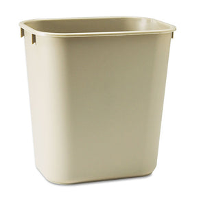 Rubbermaid Commercial 3.5 Gallon Beige Plastic Wastebasket – Small Office Desk Trash Can, Durable & Sturdy, 295500BG