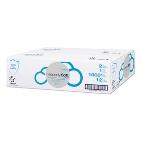 Papernet Heavenly Soft 2-Ply Toilet Paper - 12 Jumbo Rolls | 1,000 ft per Roll, Septic Safe, Commercial-Grade Bath Tissue (410035)